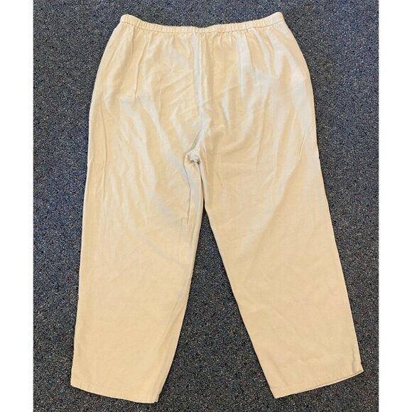 Eileen Fisher Pants Pull On Cropped Tie Waist Tencel Cream Size Large L - Picture 4 of 5